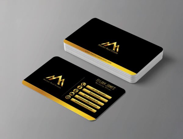 BUSINESS CARD, 400 GSM, ROUNDED CORNER, GOLD FOIL, MATT LAMINATION, - Image 4