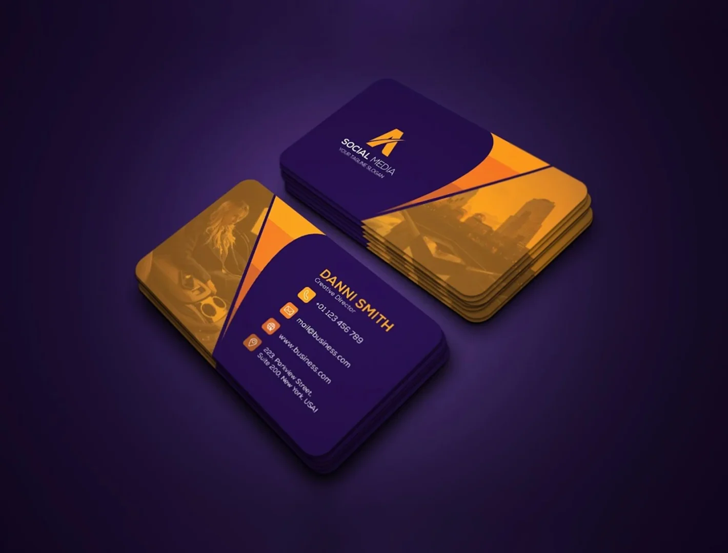 BUSINESS CARD, 760 MIC ROUNDED CORNER, PETT GOLD, GLOSSY LAMINATION
