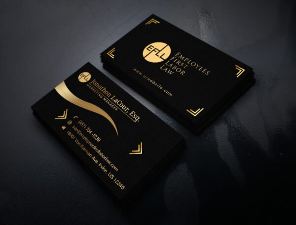 BUSINESS CARD, 400 GSM, GOLD FOIL, SPOT UV, MATT LAMINATION, - Image 2
