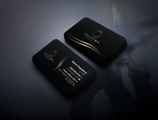 BUSINESS CARD, 400 GSM, ROUNDED CORNER, GOLD FOIL, SPOT UV, MATT LAMINATION, - Image 2