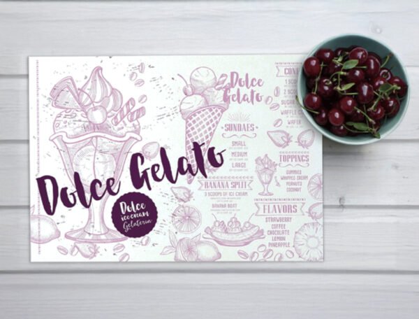 100 GSM Woodfree Paper Table Mat  (Size: 30x42 cm) 2 Color - Image 2
