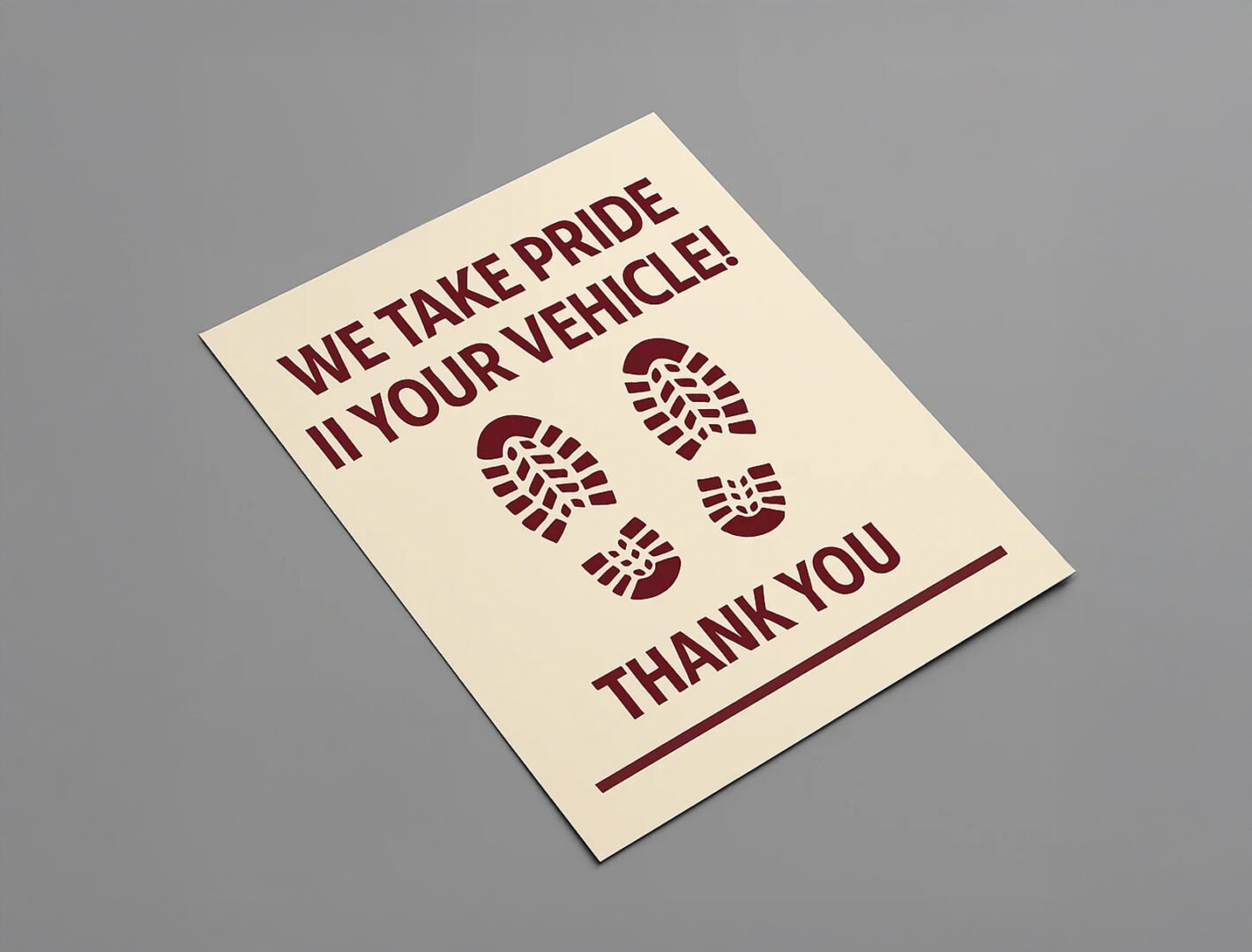 135 GSM Glossy Paper Car Mat 4 Color Size 48x68 cm