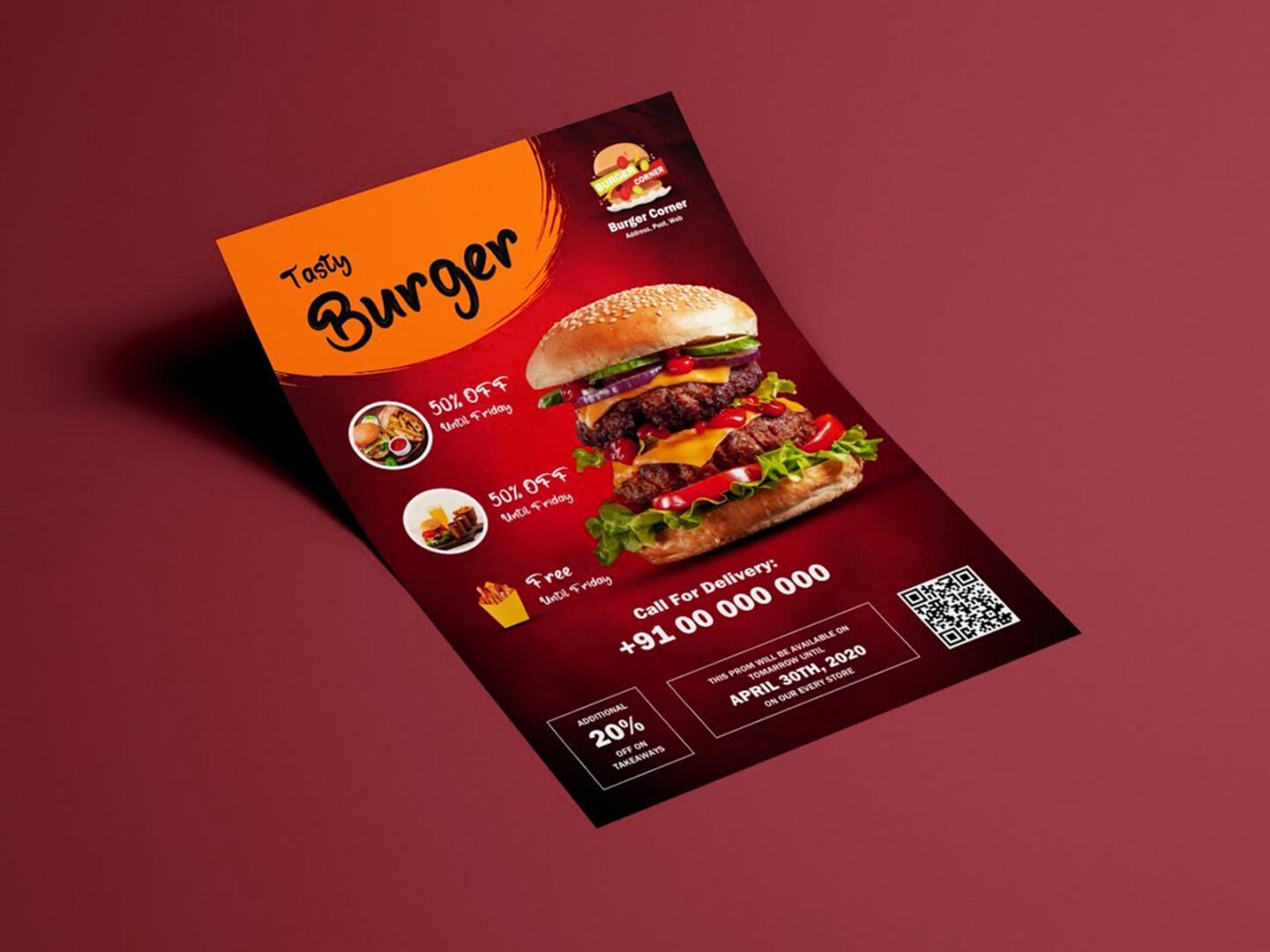 200 GSM Glossy Paper Flyer (Size: A6)
