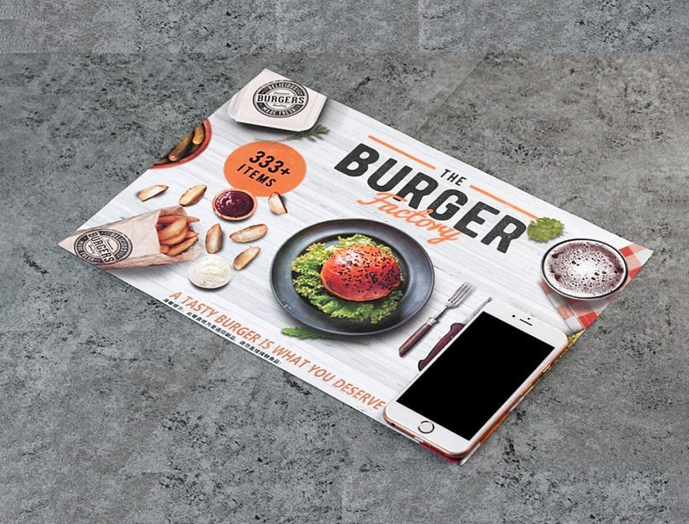 90 GSM Glossy Paper Table Mat  (Size: 34x48cm) 2 Color