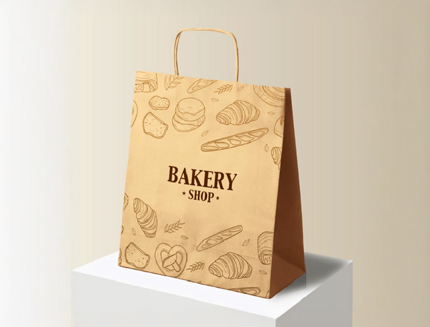 Kraft Paper Bag Top Fold (Brown) Open 75x41x10 cm
