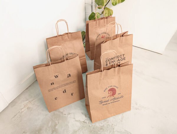 Kraft Paper Bag Top Fold (Brown) Open 75x41x12 cm - Image 2