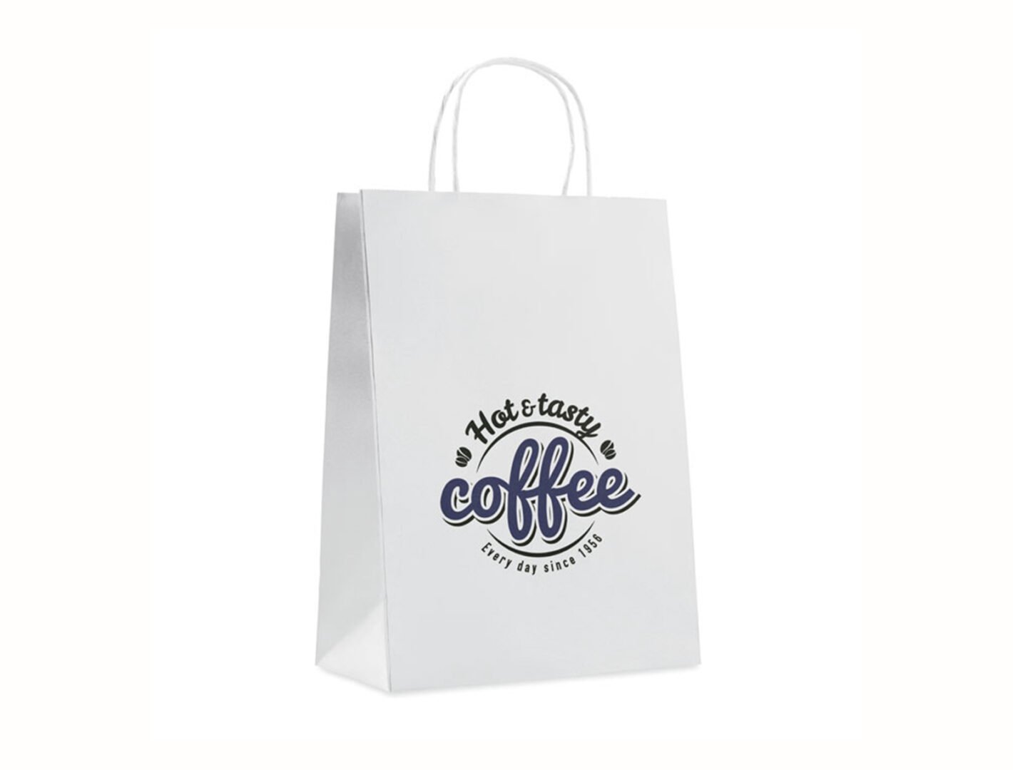Kraft Paper Bag Top Fold (White) Open size 75x41x10 cm