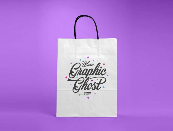 Kraft Paper Bag Top Fold (White) Open size 75x41x10 cm - Image 4
