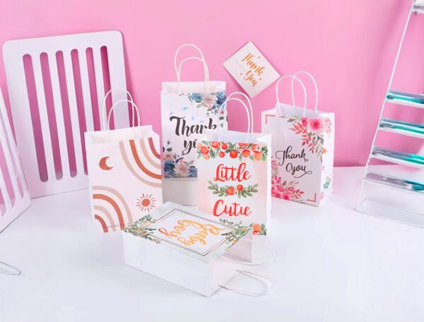 Kraft Paper Bag Top Fold (White) Open size 75x41x12 cm - Image 2