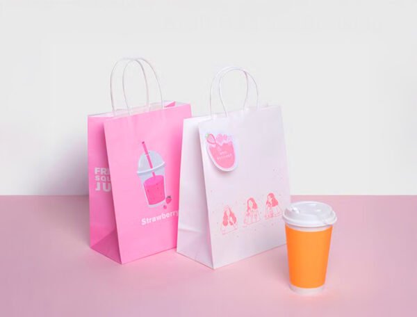Kraft Paper Bag Top Fold (White) Open size 75x41x12 cm - Image 4
