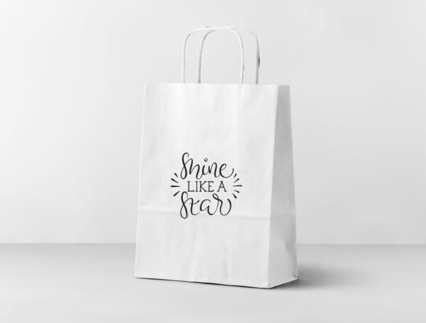Kraft Paper Bag (White) Open Size 67x34 cm - Image 2