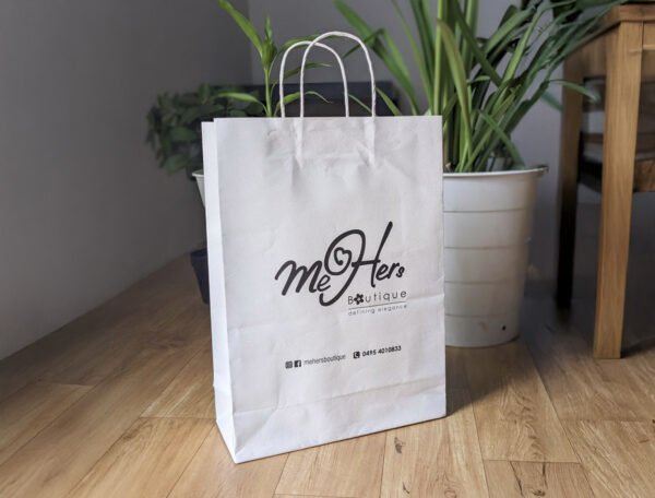 Kraft Paper Bag (White) Open Size 97x51 cm - Image 4