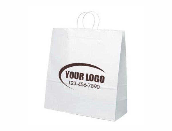 Kraft Paper Bag (White) Open size 75x41x10 cm - Image 3