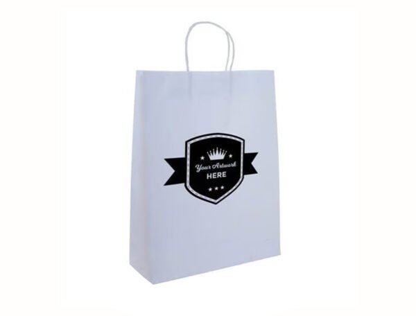 Kraft Paper Bag (White) Open size 75x41x10 cm - Image 2