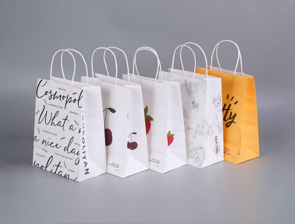 Kraft Paper Bag (White) Open size 75x41x12 cm - Image 2