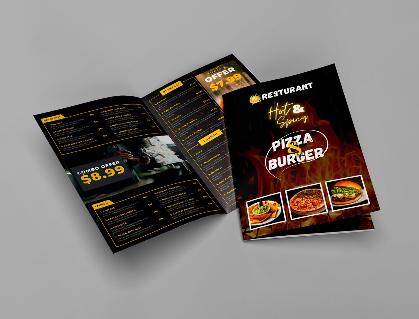 Menu (Glossy Lamination 350gsm) Size A3 to A4