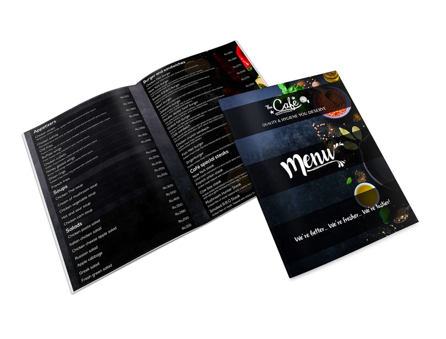 Menu (Matt Lamination 350gsm) Size A3 to A4