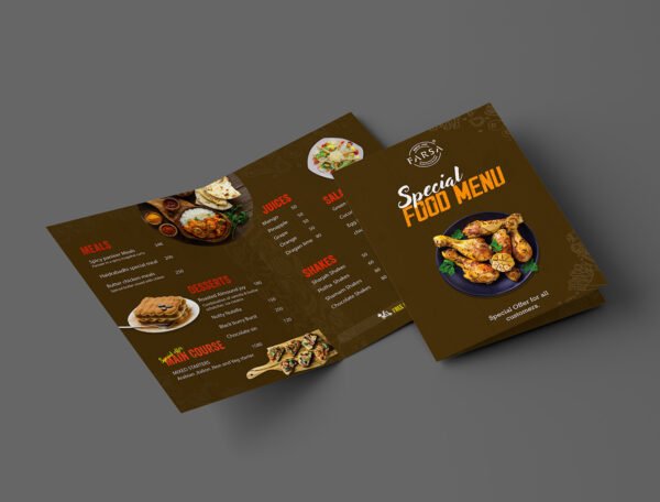 Menu (Matt Lamination 350gsm) Size A3 to A4 - Image 4