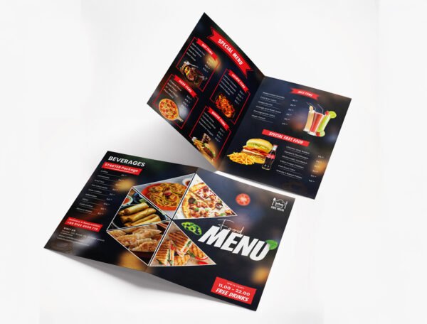 Menu (Matt Lamination 350gsm) Size A4 to A5 - Image 4